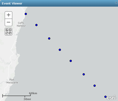 GeoEvents viewed in the Event Viewer