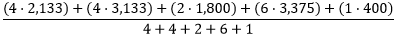 Weighted mean of areas