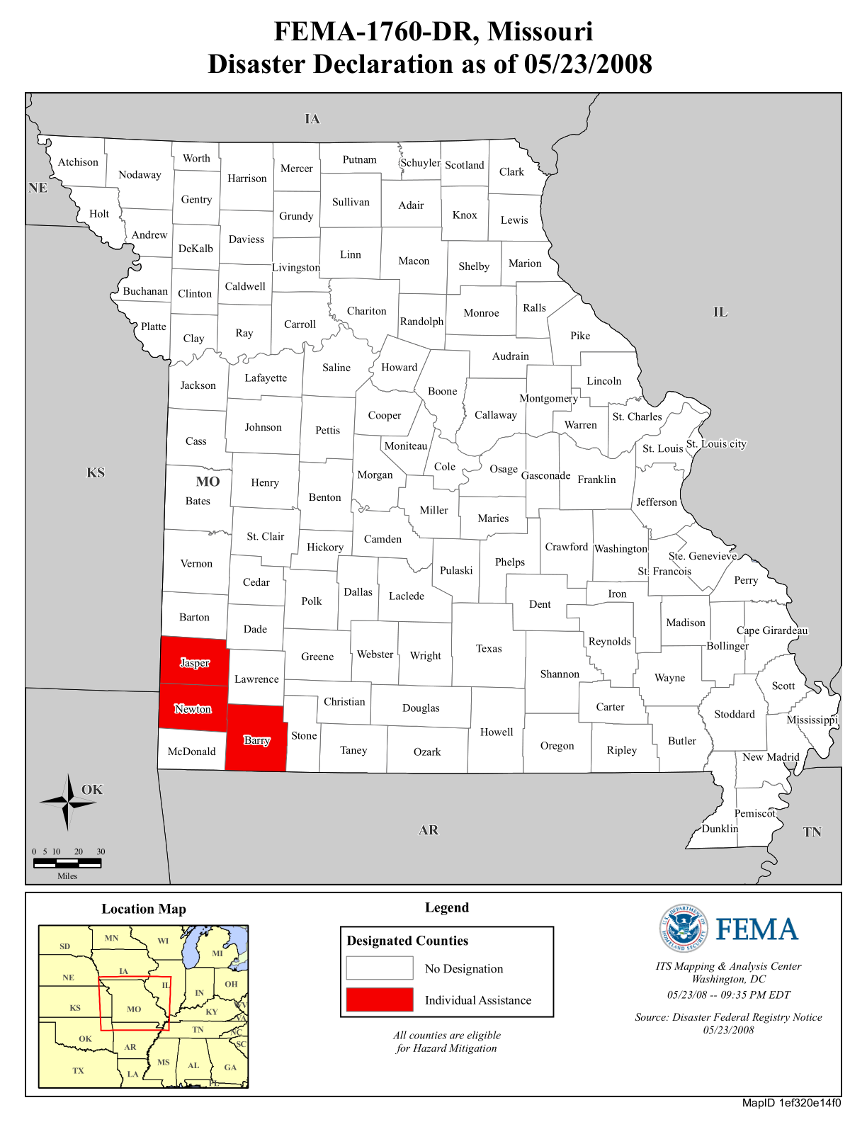 Map of Missouri