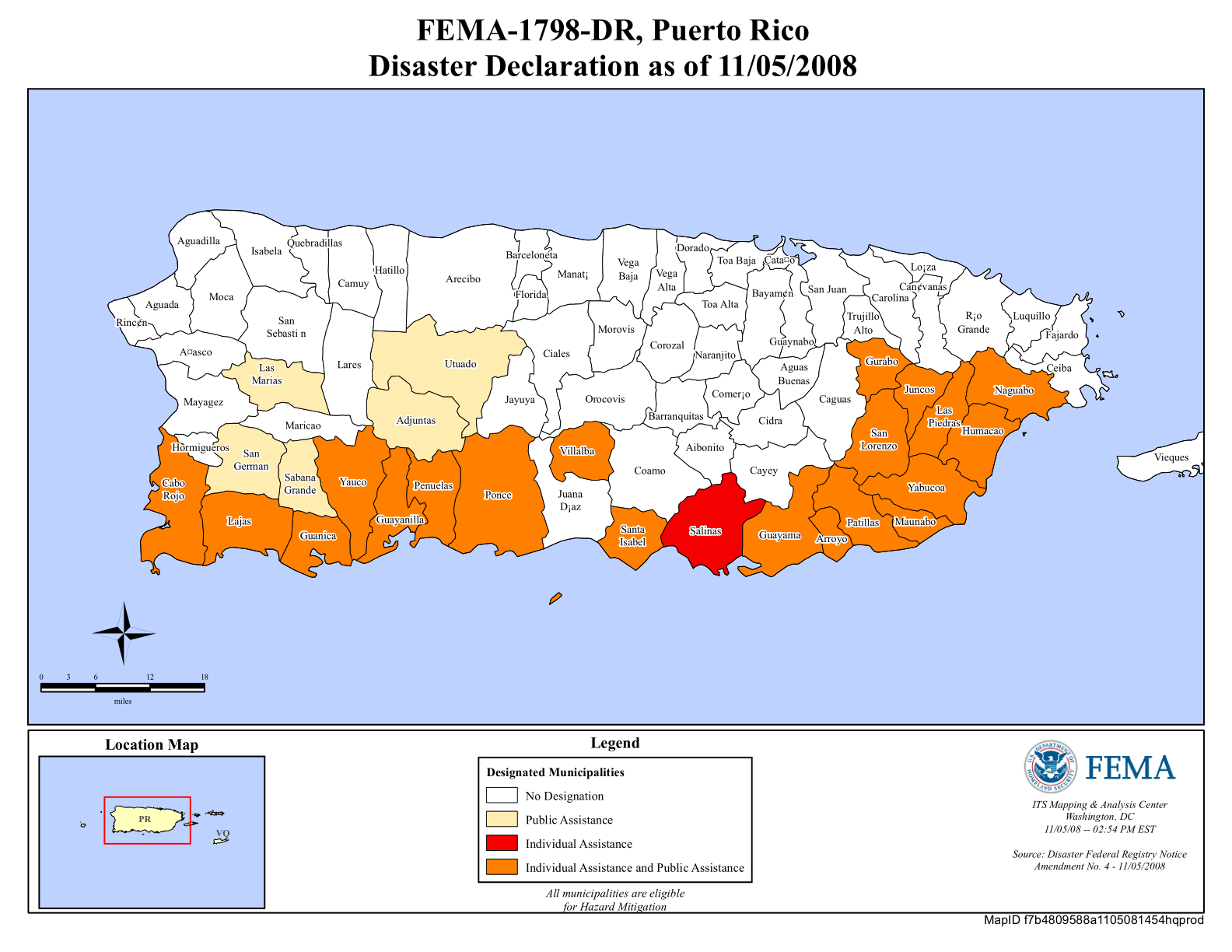 Map of Puerto Rico