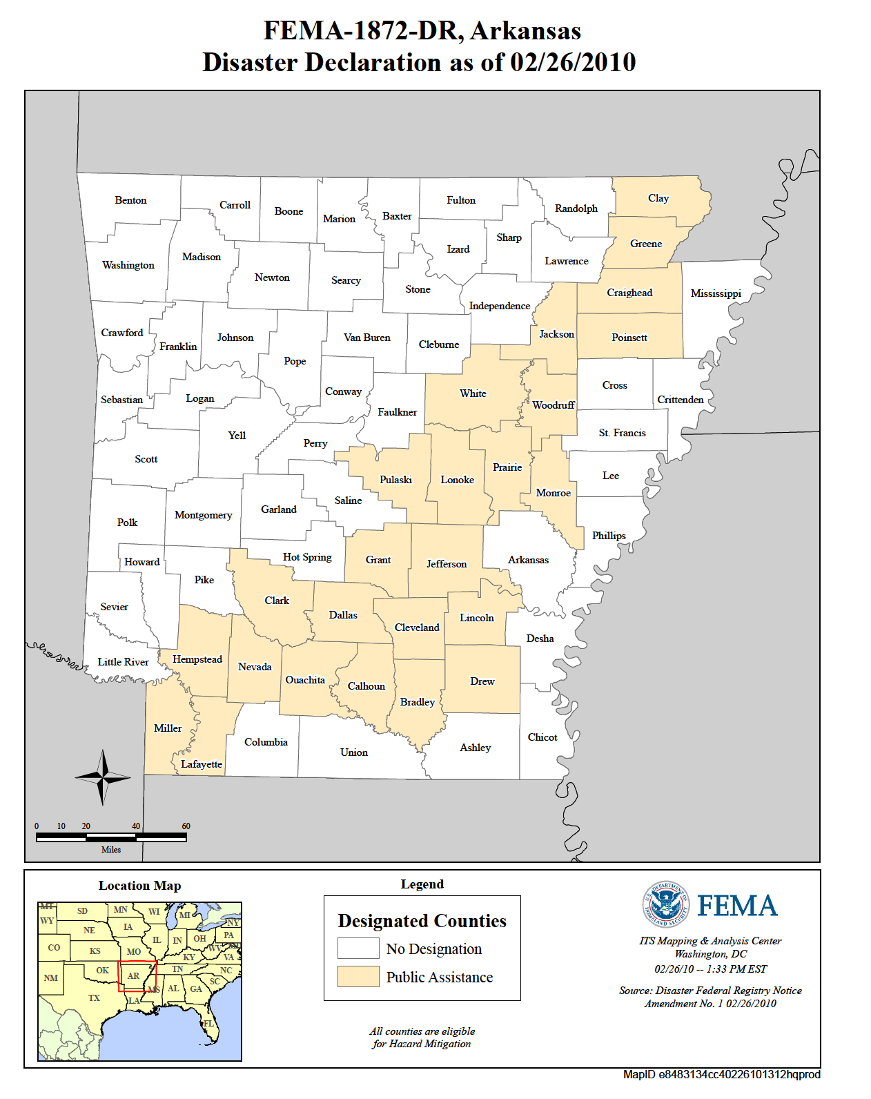 Map of Arkansas