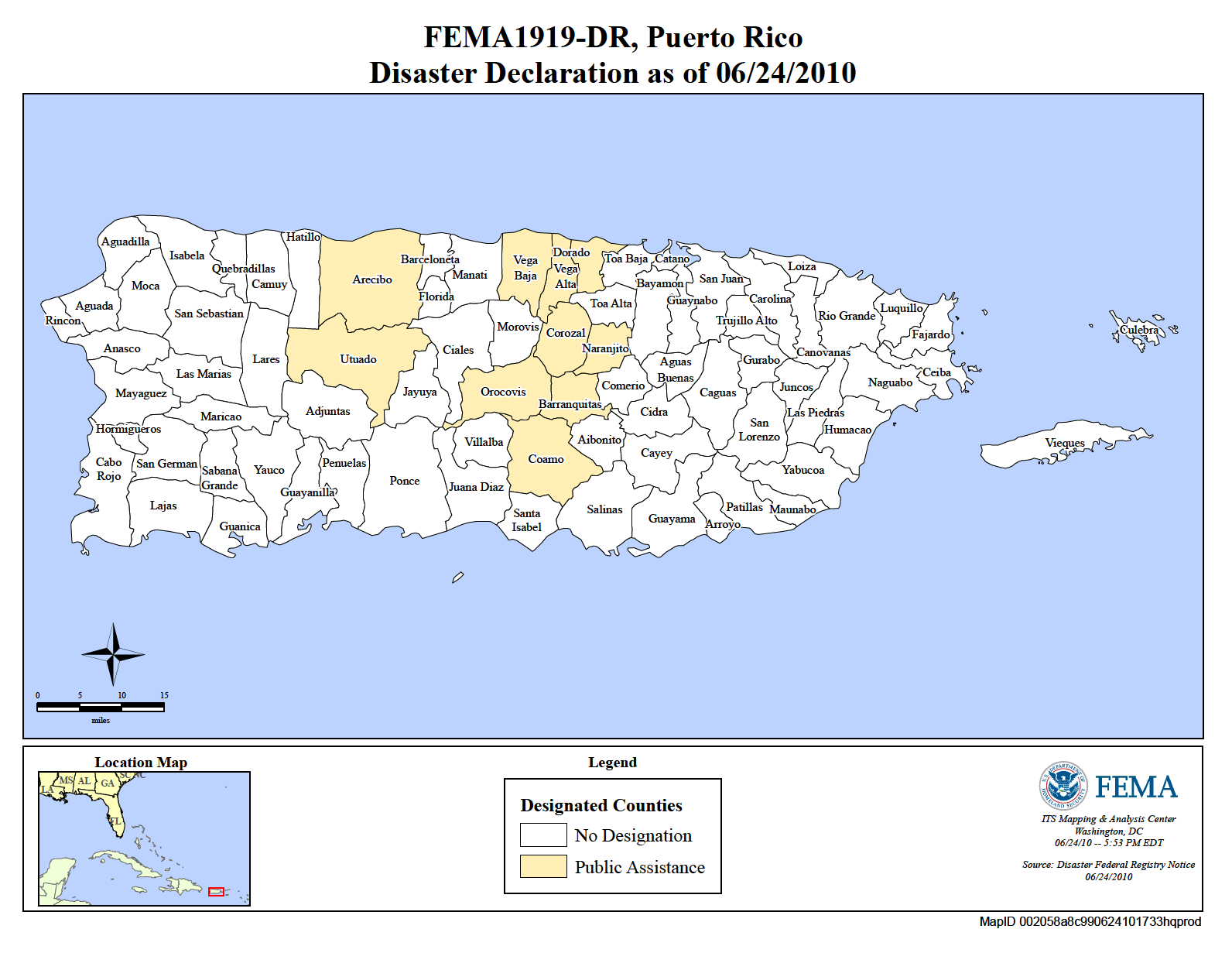 Map of Puerto Rico