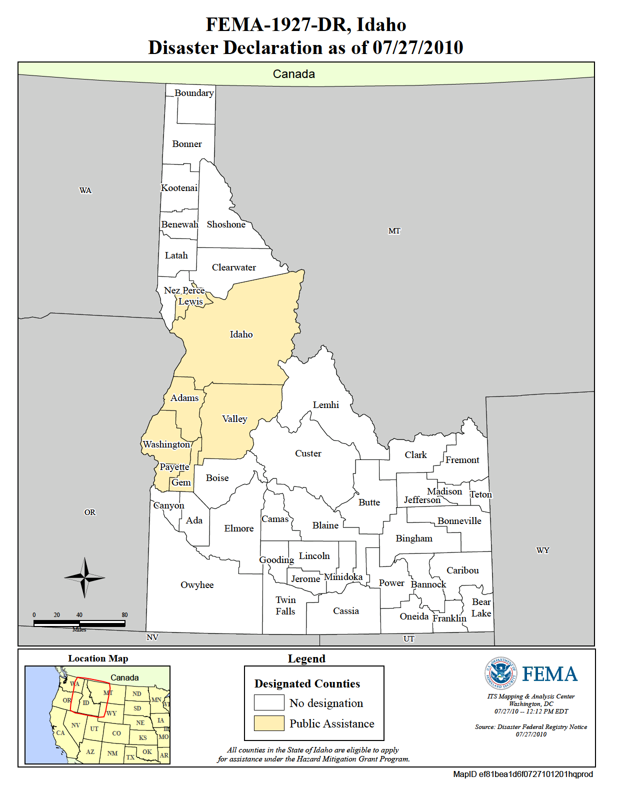 Map of Idaho