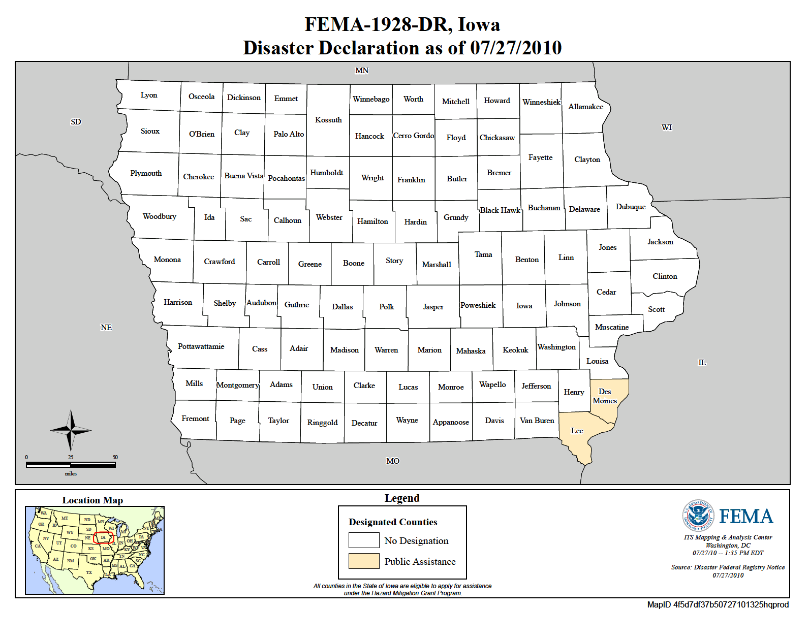 Map of Iowa