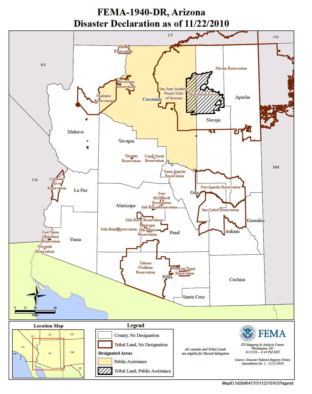 Fema Camps Arizona Map 1940 | FEMA.gov