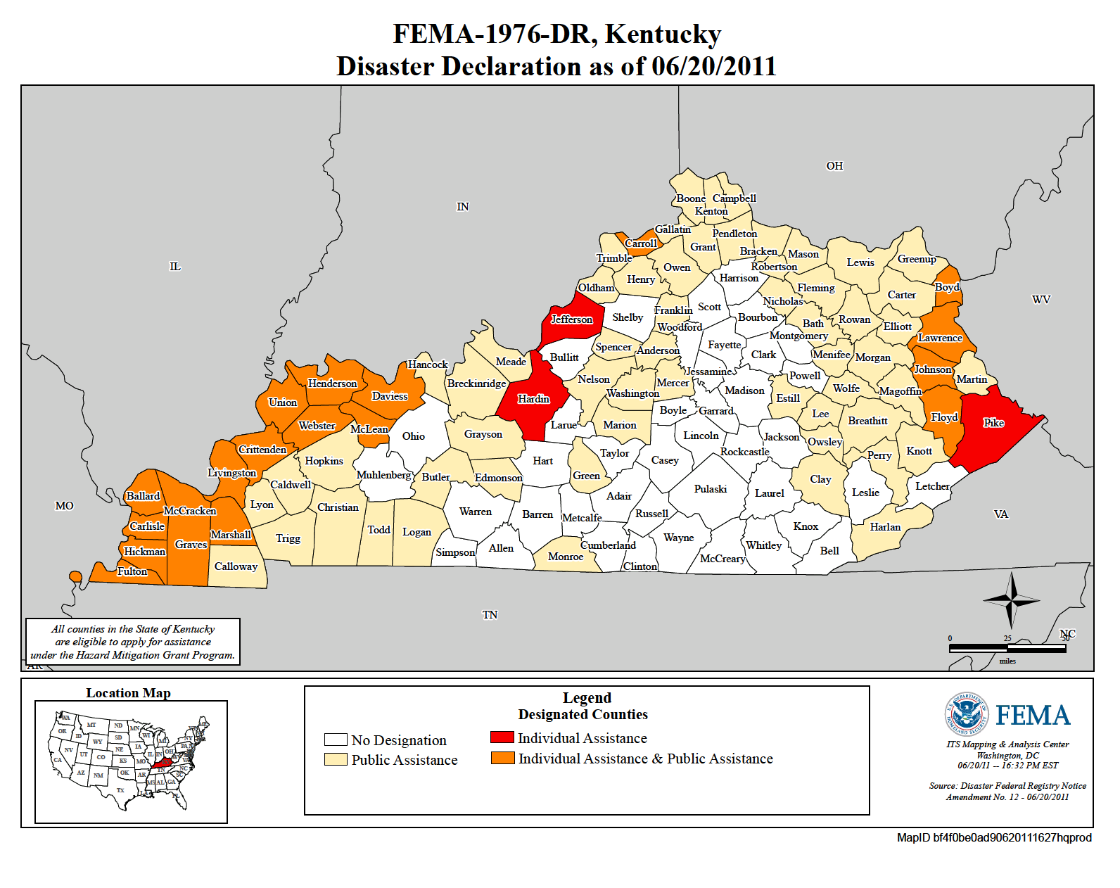 Map of Kentucky