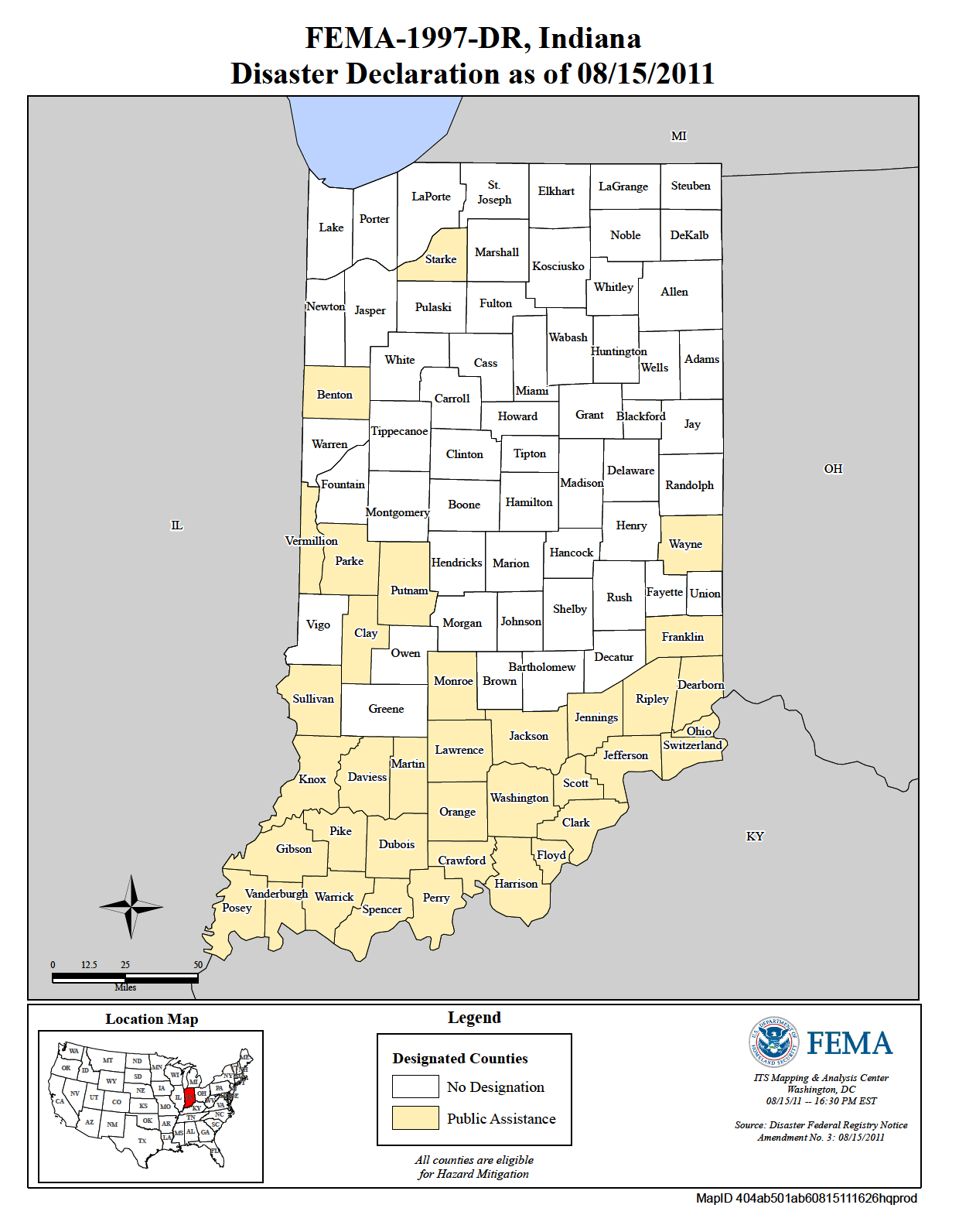 Map of Indiana