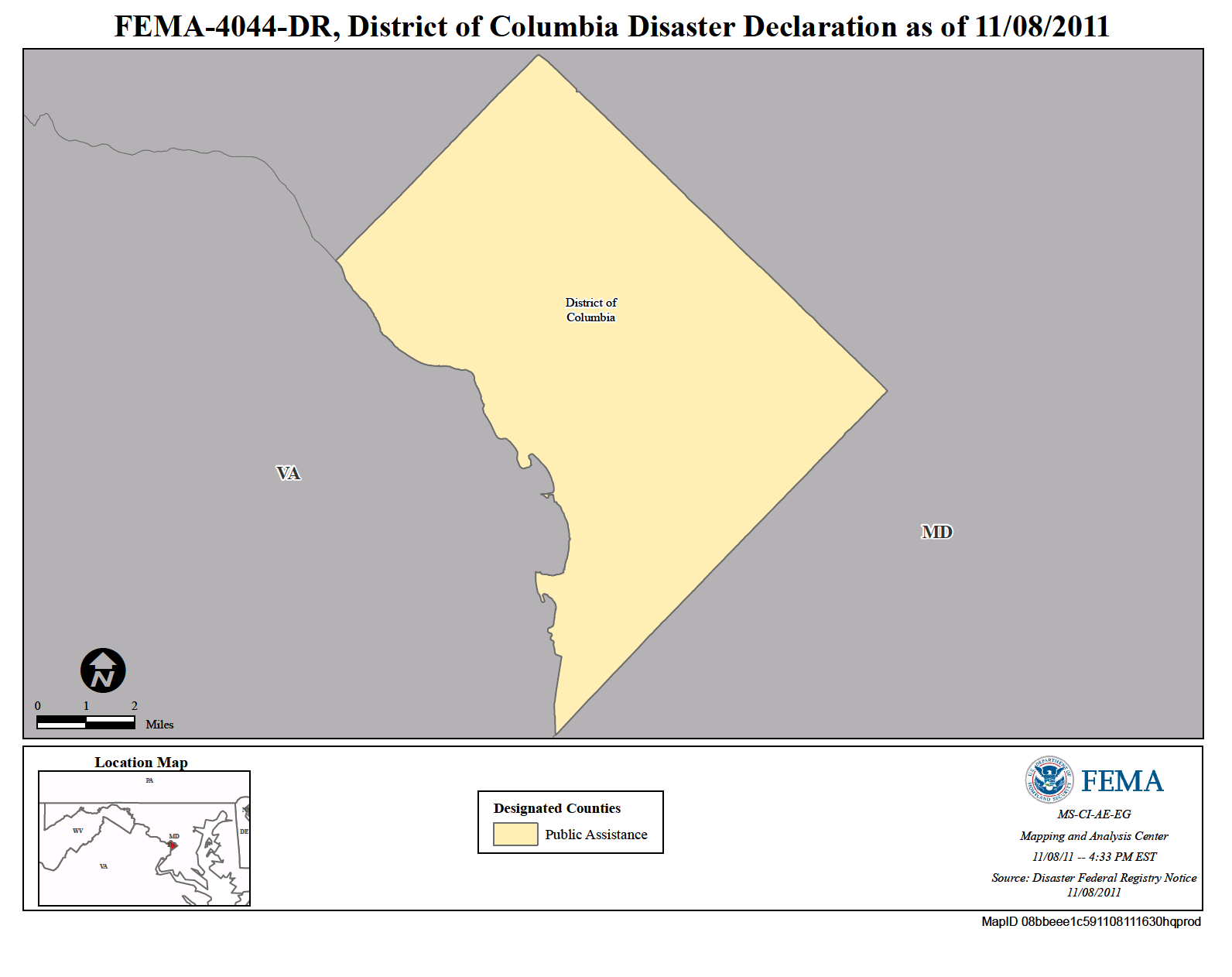 Map of District of Columbia (DC)