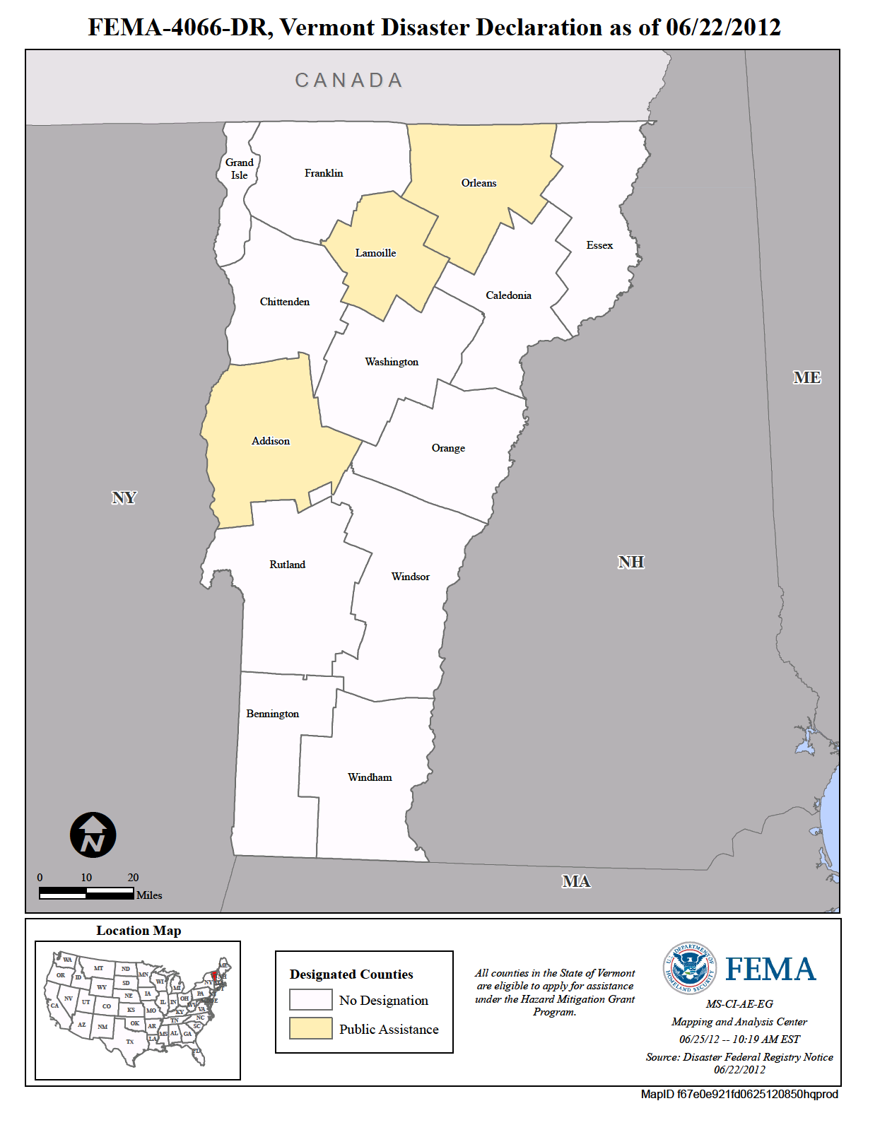 Map of Vermont