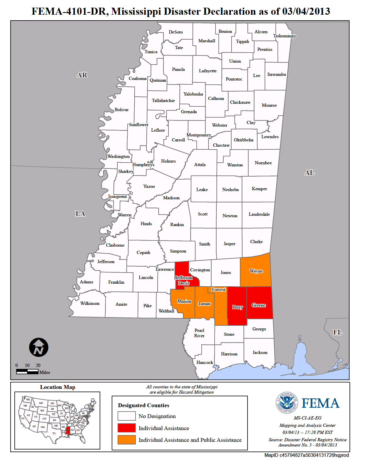 Mississippi Tornado Map