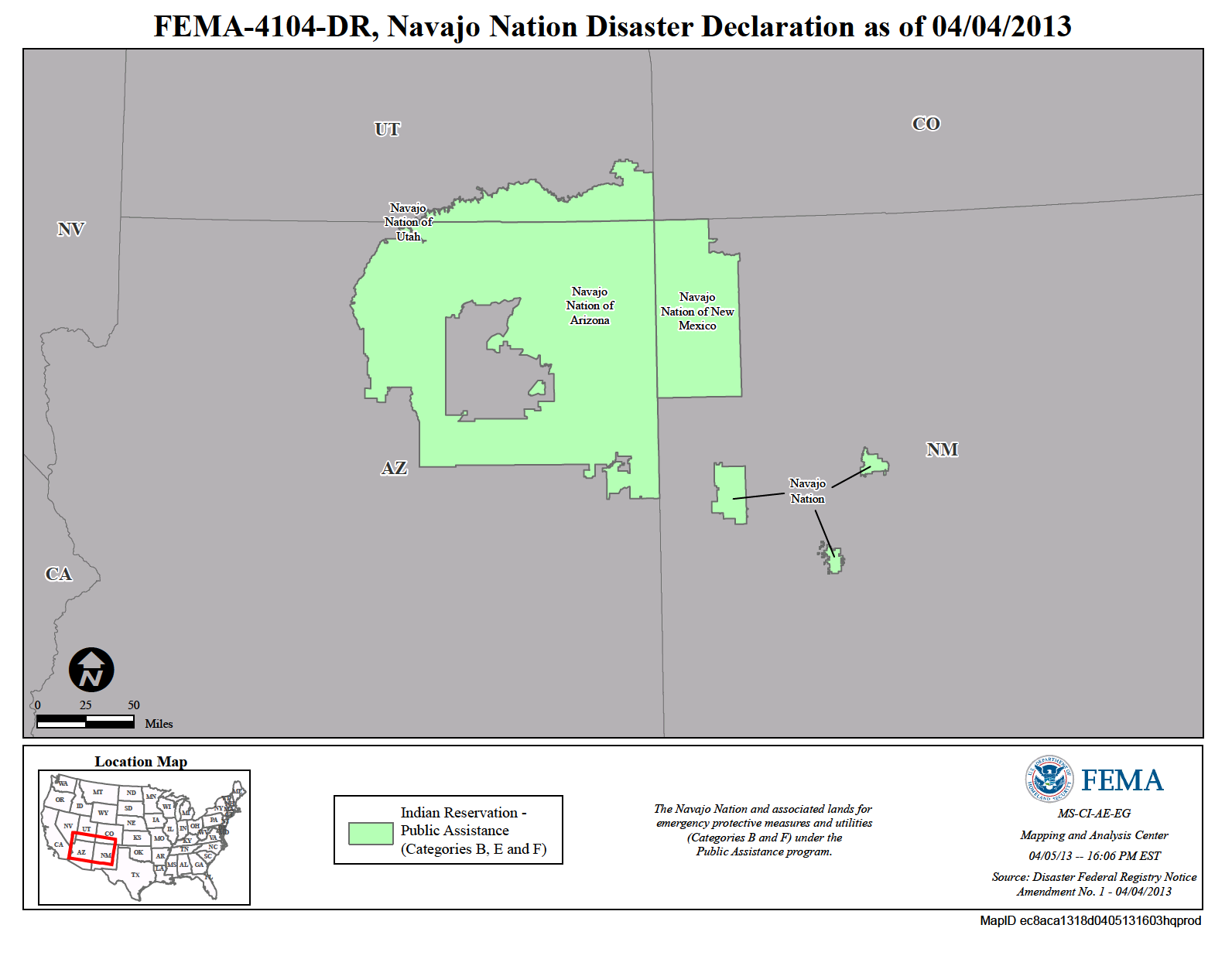 Map of Navajo Nation