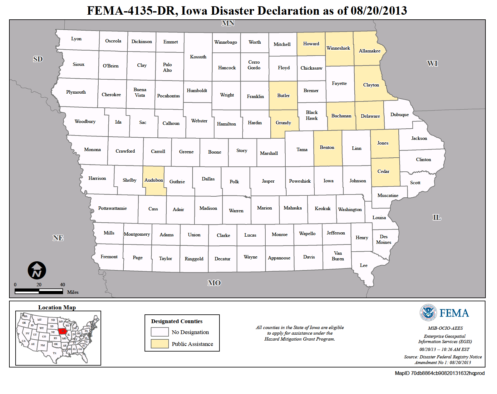 Map of Iowa