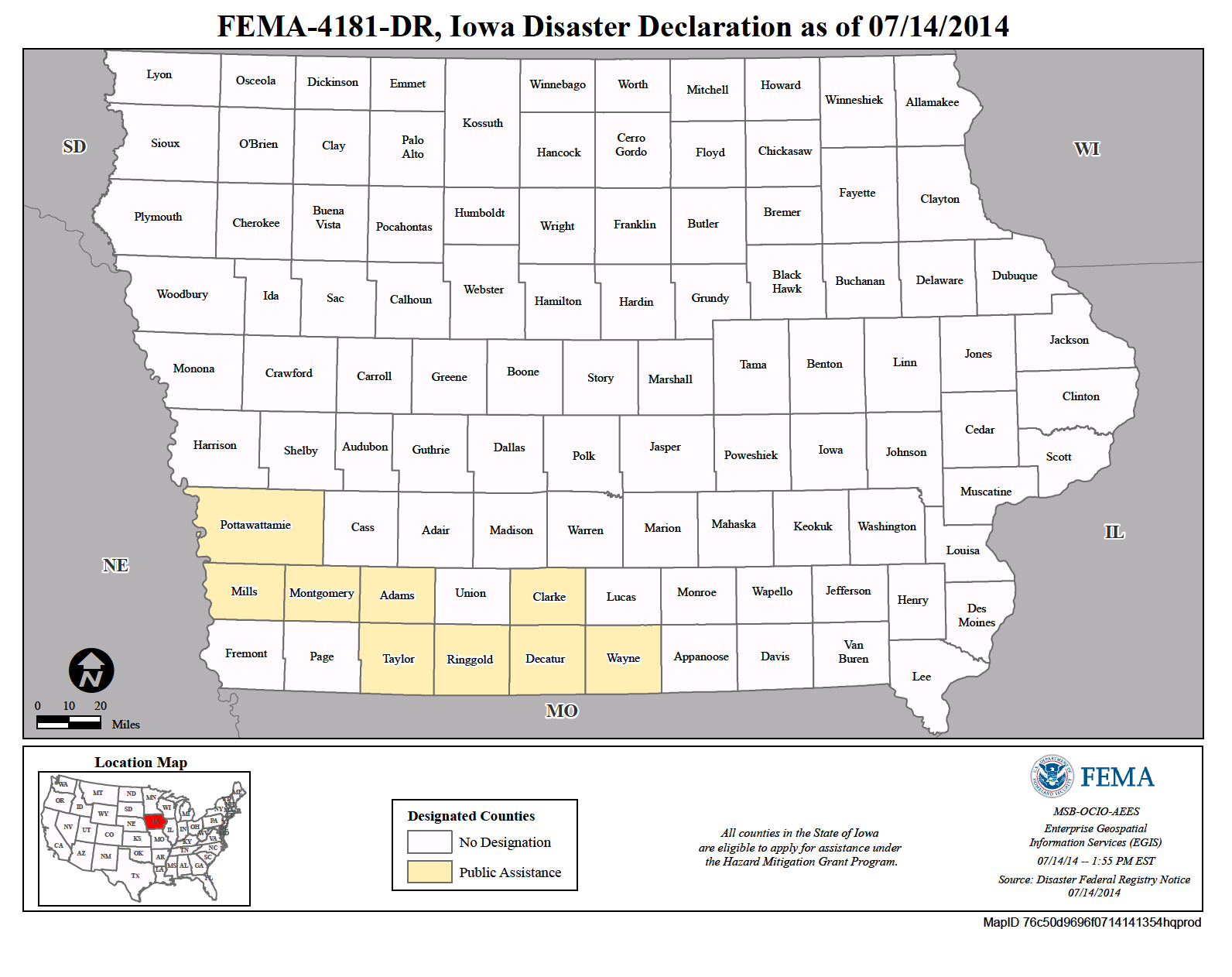 Map of Iowa