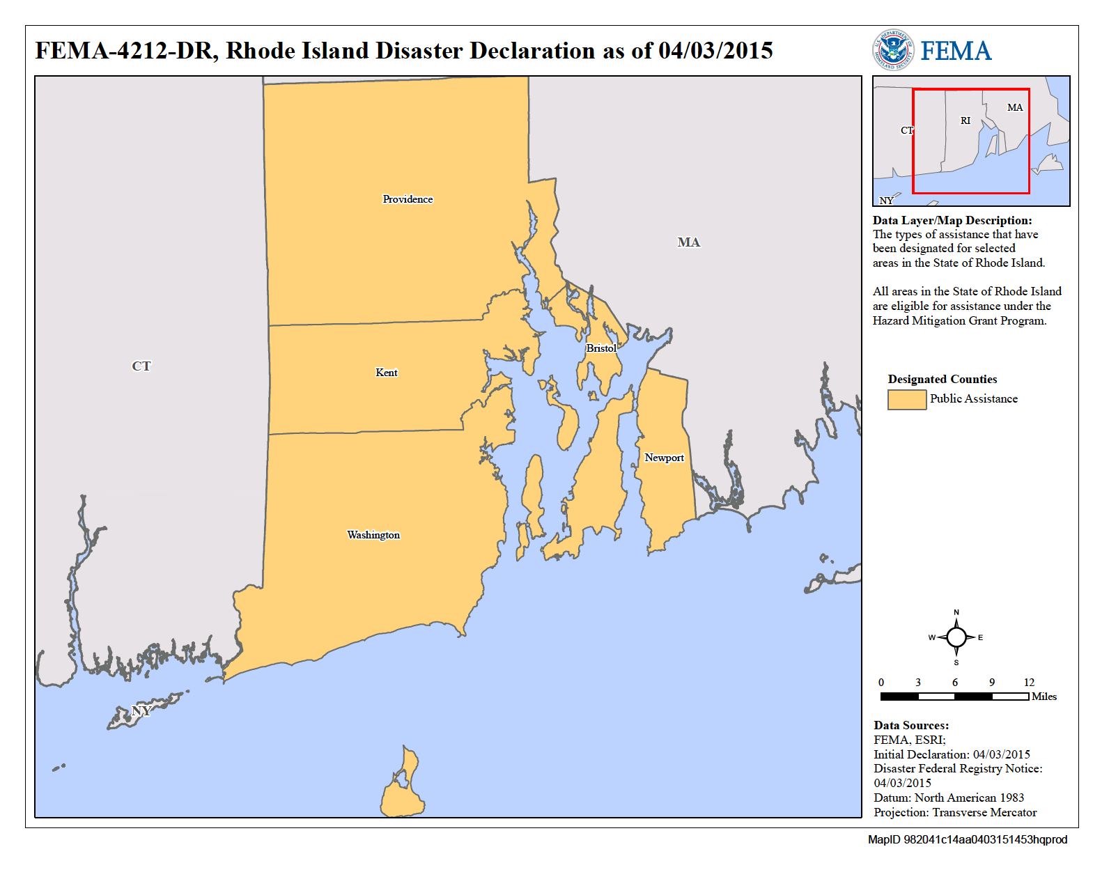 Map of Rhode Island