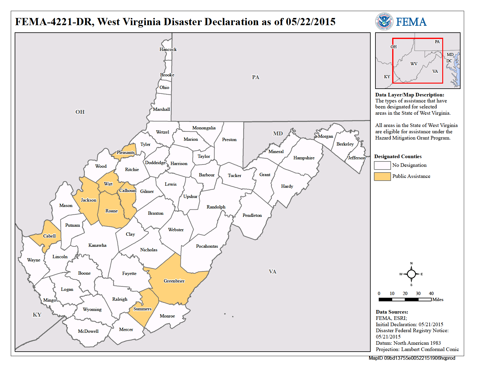 Map of West Virginia