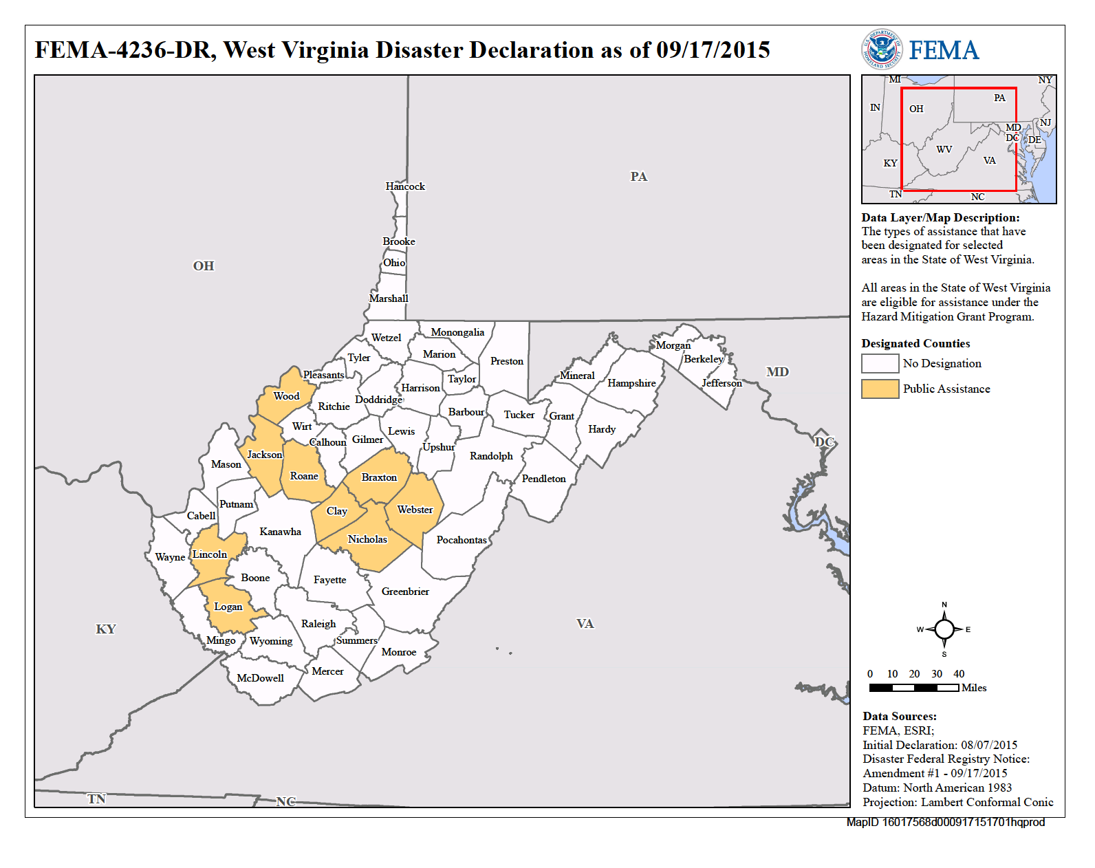 Map of West Virginia