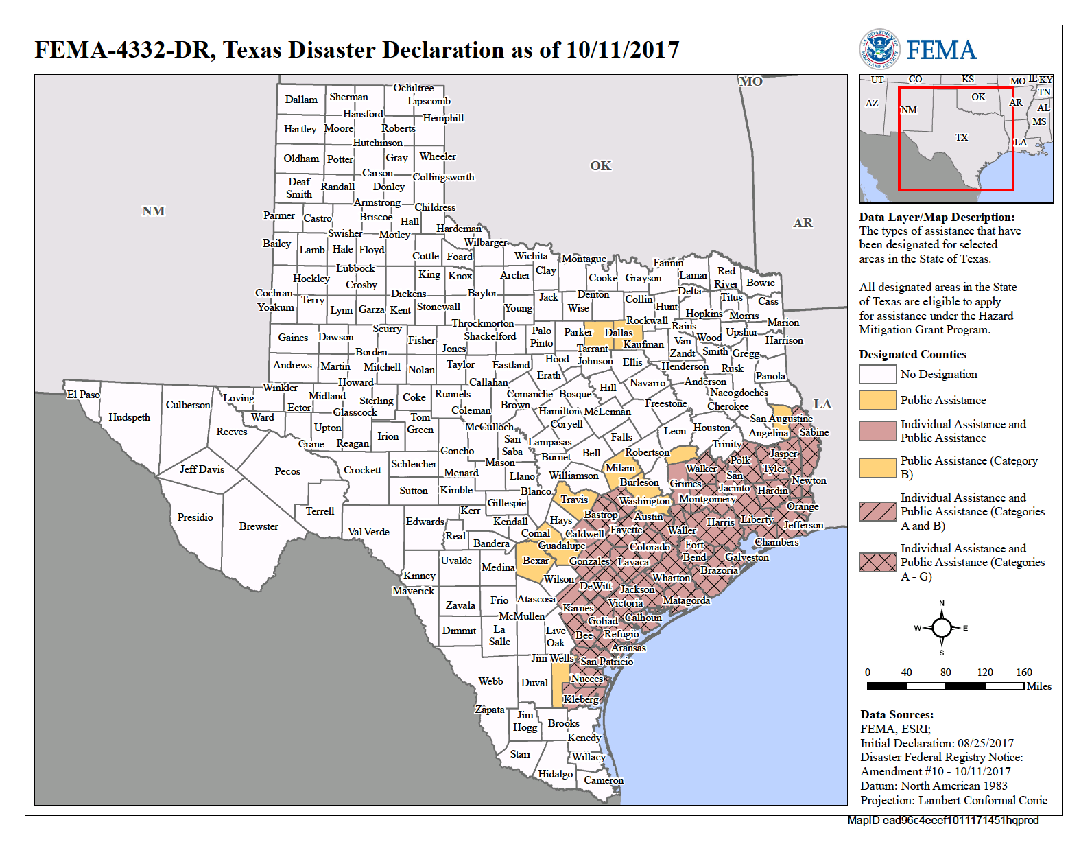 Hurricane Harvey Map Of Texas 4332 | FEMA.gov