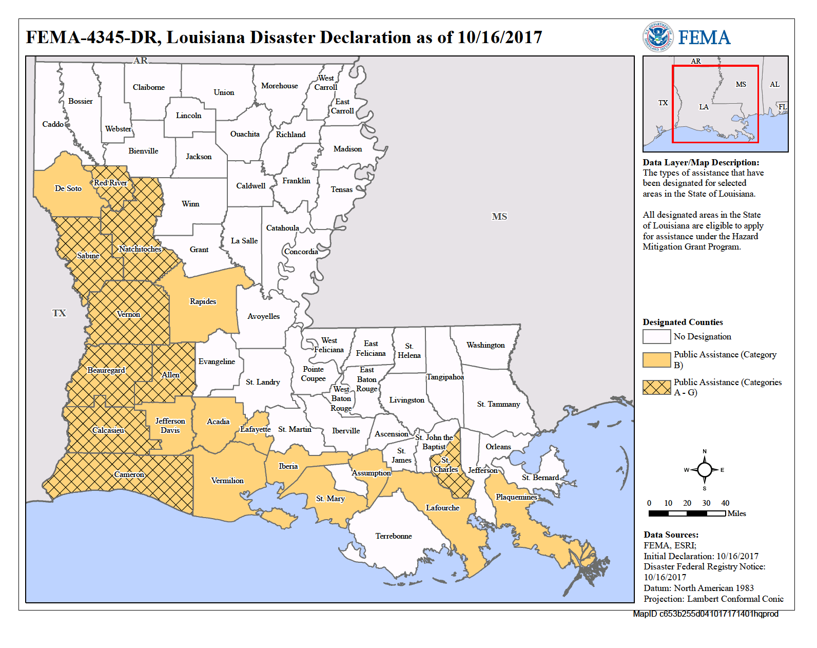 Louisiana Tropical Storm Harvey (DR-4345) | www.semadata.org