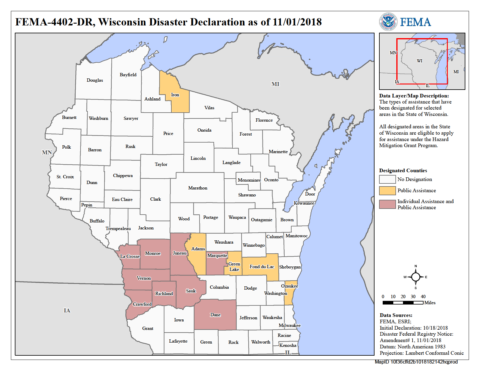 Wisconsin Flood Map 2019 Designated Areas | Fema.gov