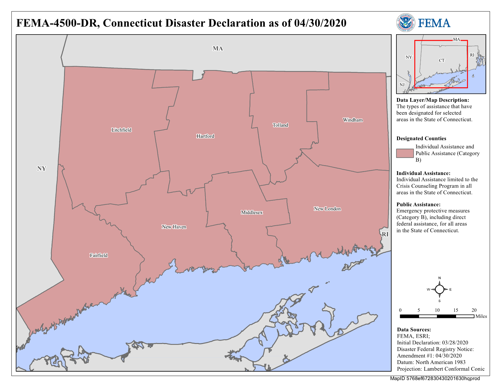 Map of Connecticut