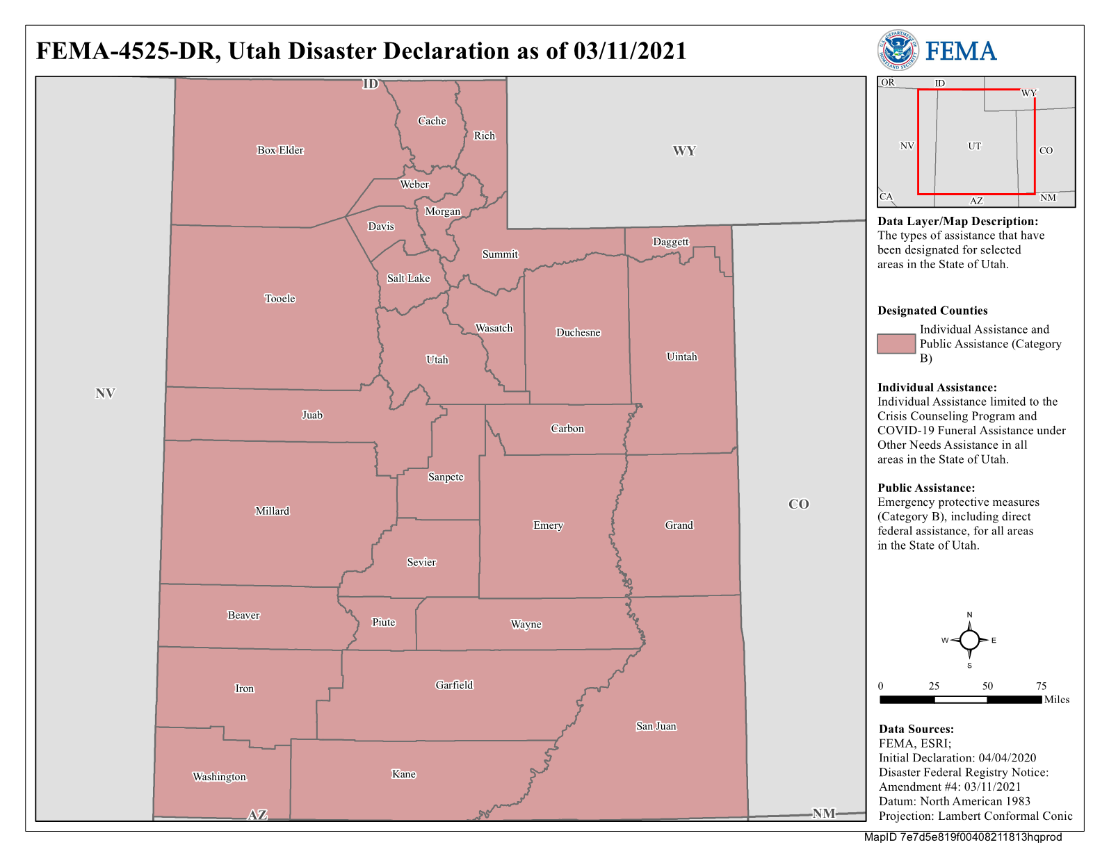 Utah Covid 19 Pandemic Dr 4525 Ut Fema Gov