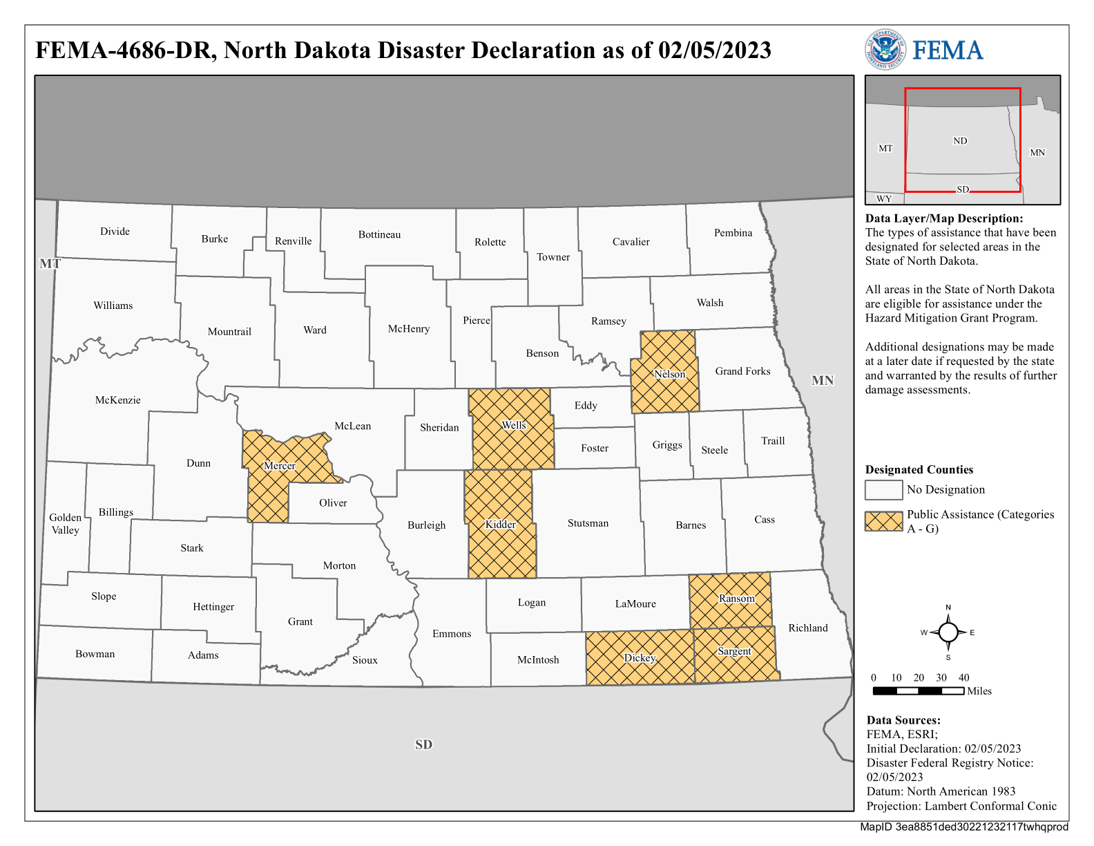 Map of North Dakota