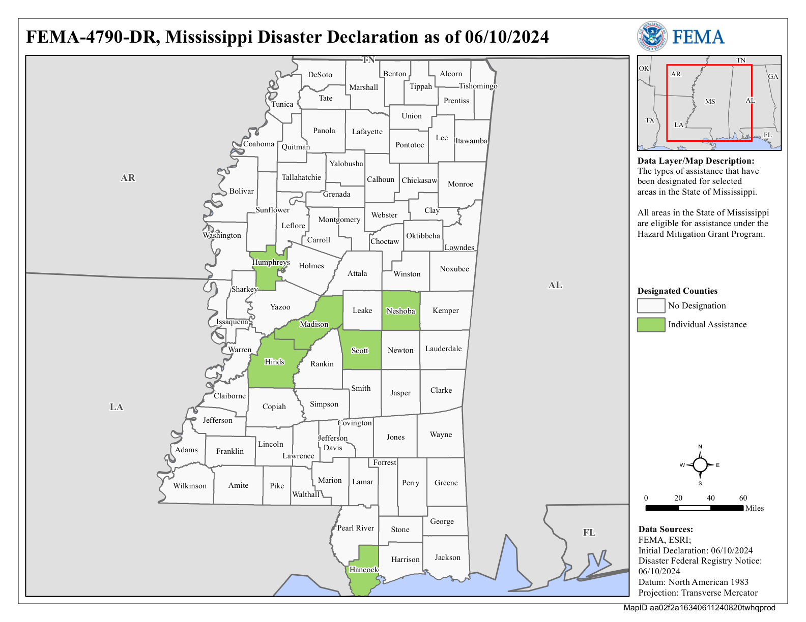 Map of Mississippi