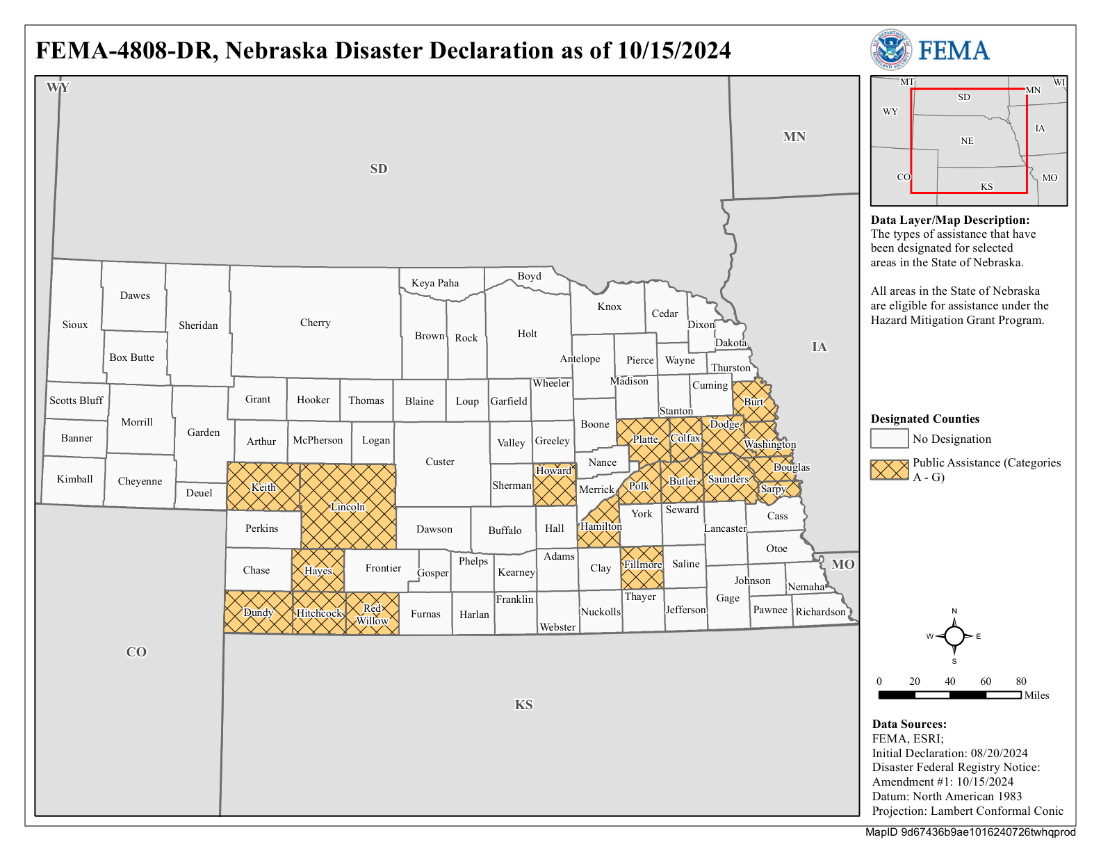 Map of Nebraska