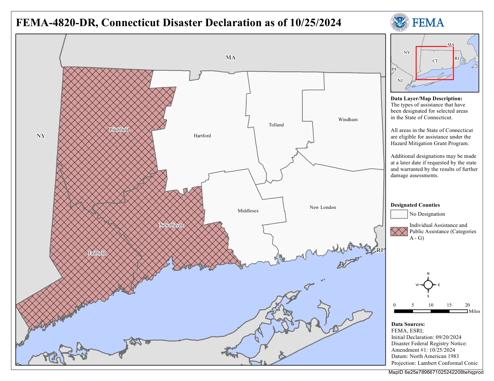 Map of Connecticut