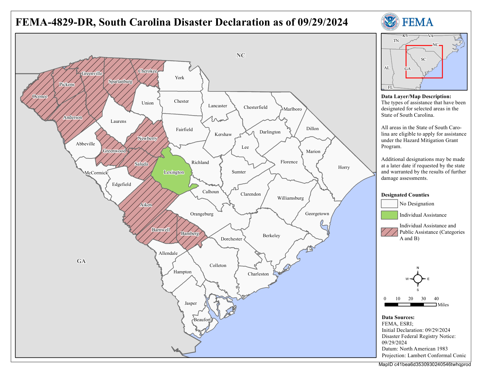 Map of South Carolina