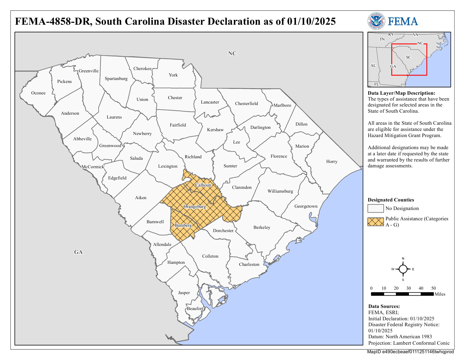 Map of South Carolina