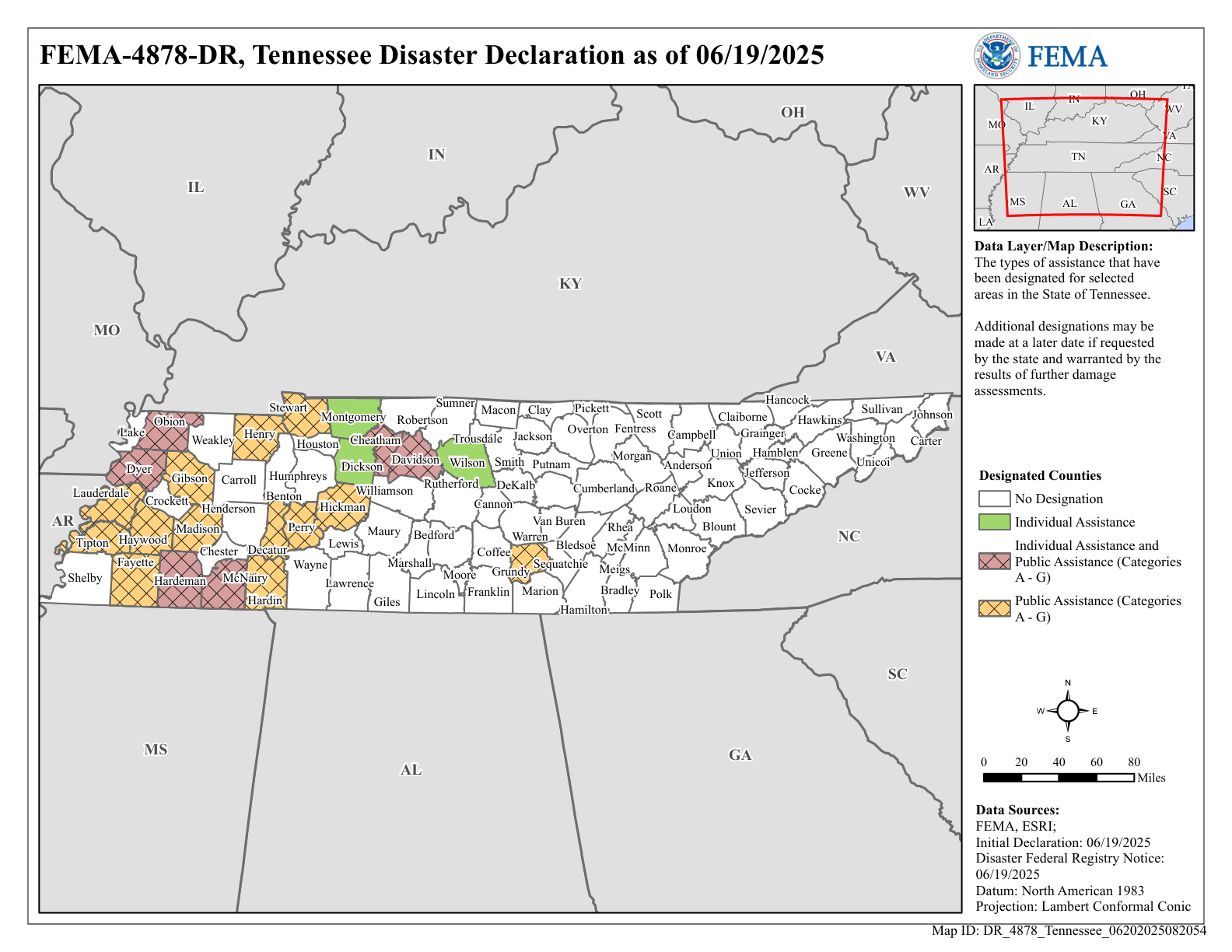 Map of Tennessee Map of Tennessee