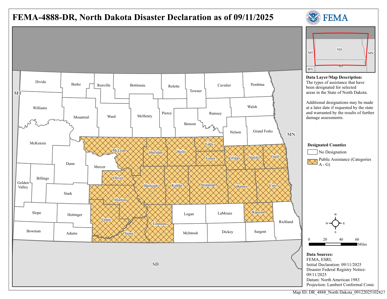 Map of North Dakota