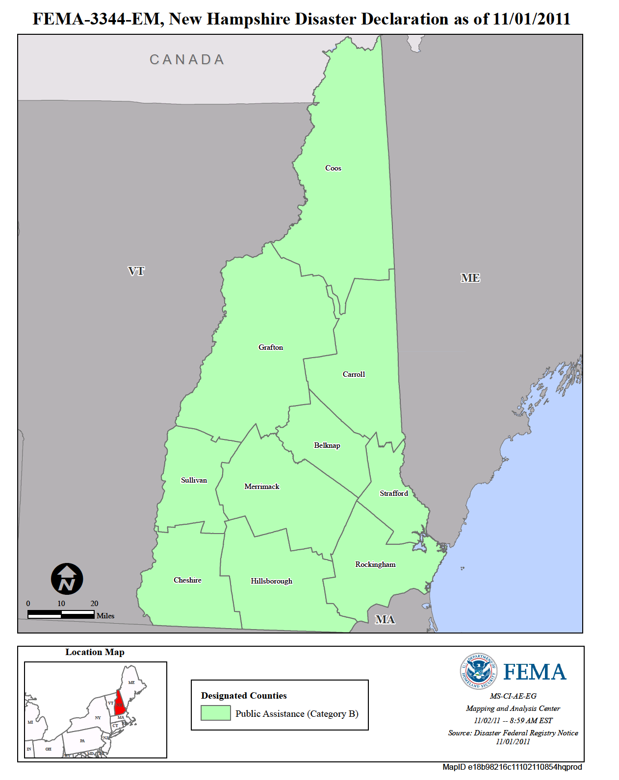 Map of New Hampshire