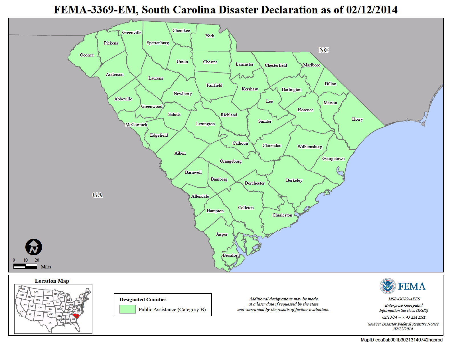 Map of South Carolina