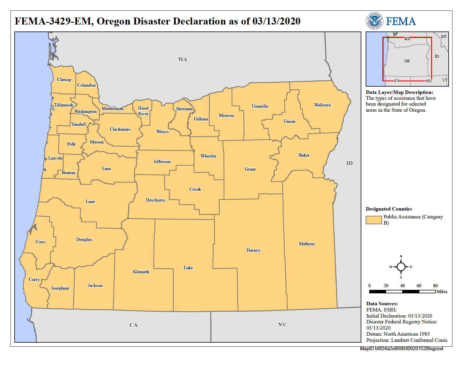 Map of Oregon