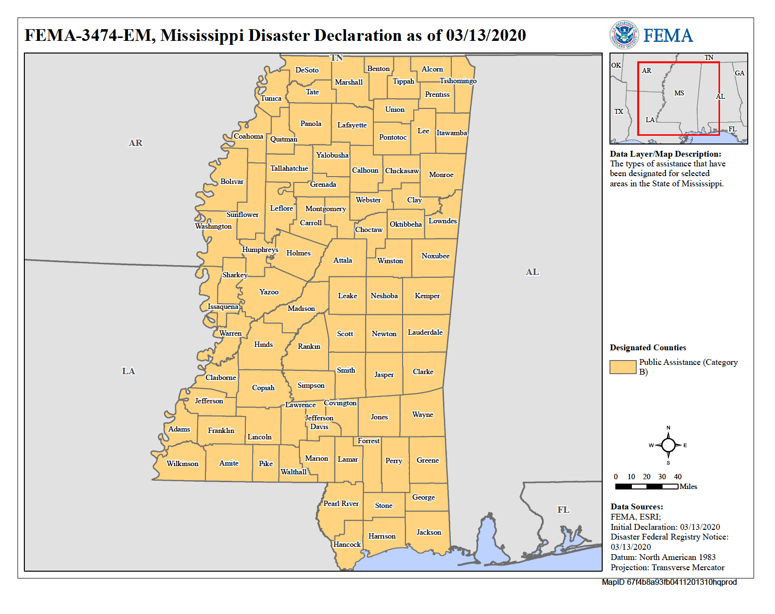 Map of Mississippi