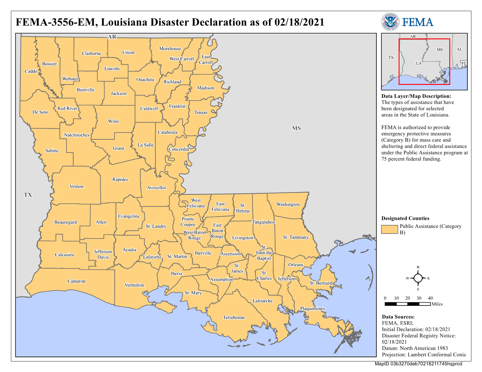 Map of Louisiana