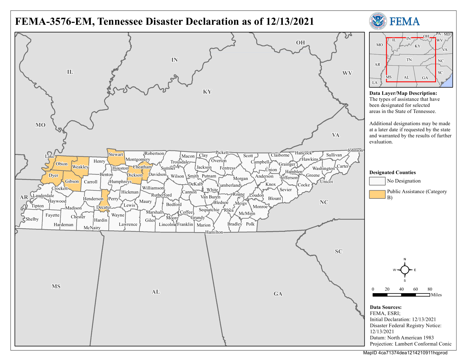 Map of Tennessee