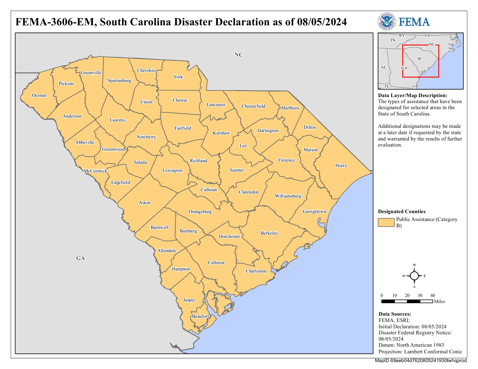 Map of South Carolina