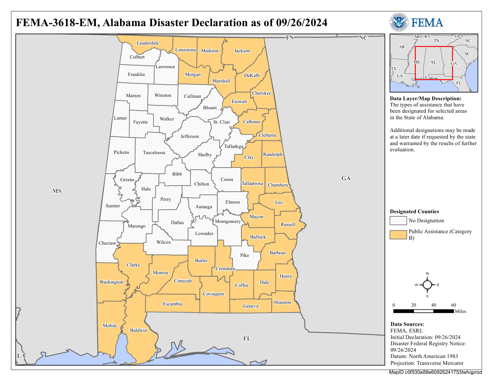 Map of Alabama